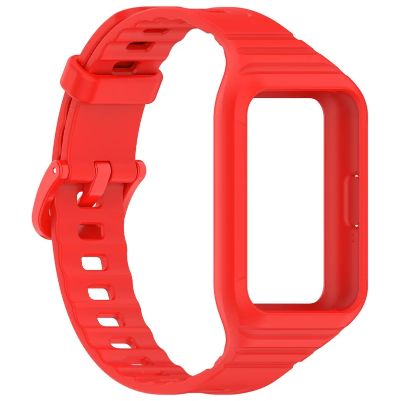 Für Samsung Galaxy Fit3 Integrierter Silikonarmband mit Uhrengehäuse Ersatz Armband - Rot