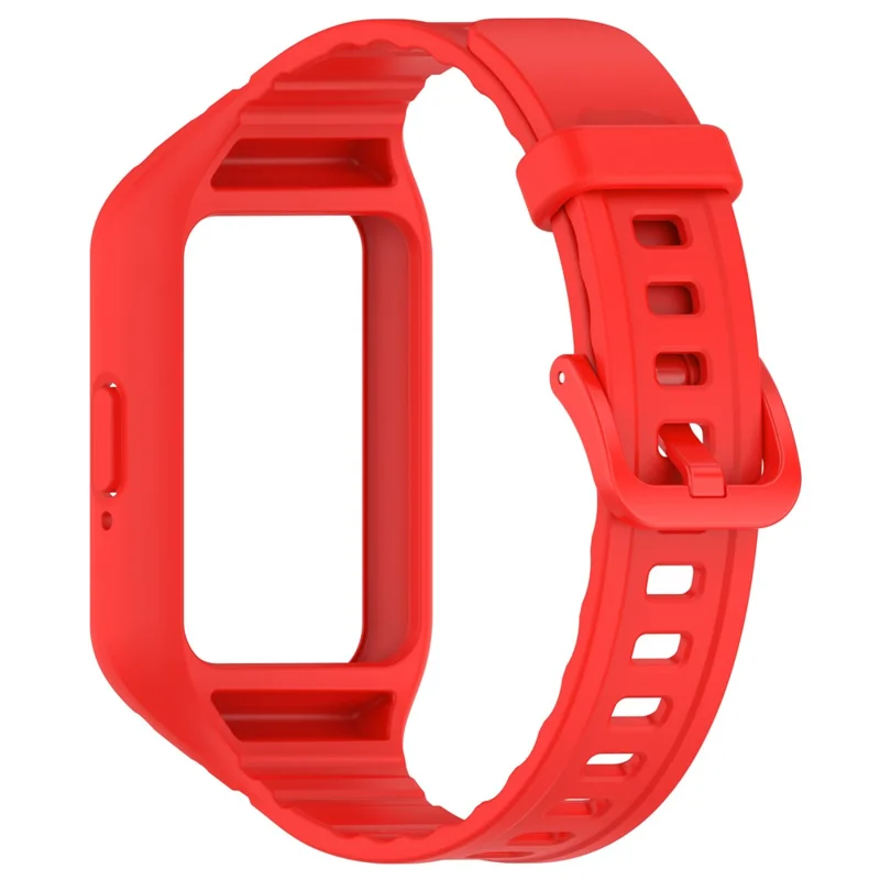 Für Samsung Galaxy Fit3 Integrierter Silikonarmband mit Uhrengehäuse Ersatz Armband - Rot