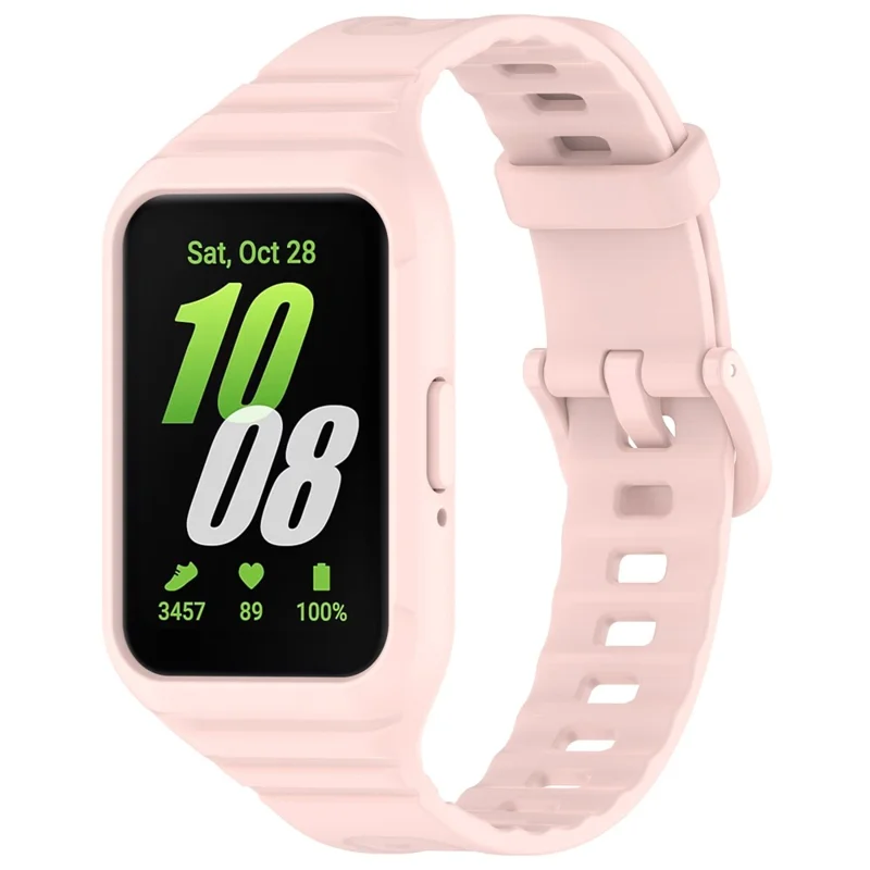 Per Samsung Galaxy Fit3 Cinturino in silicone integrato con custodia per orologio Sostituzione Cinturino da polso - Rosa chiaro