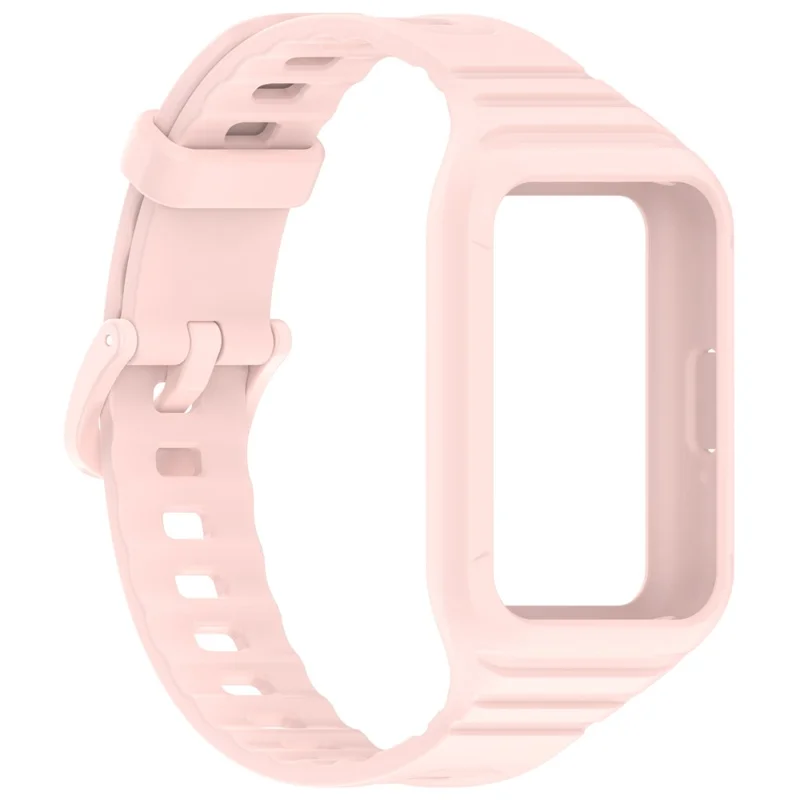 Per Samsung Galaxy Fit3 Cinturino in silicone integrato con custodia per orologio Sostituzione Cinturino da polso - Rosa chiaro