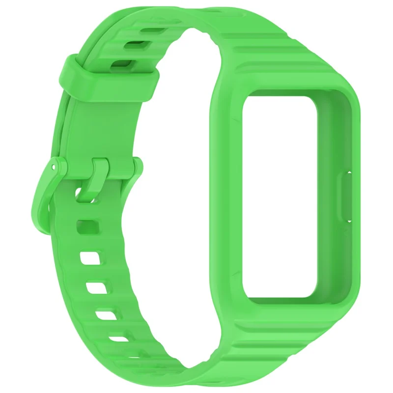 For Samsung Galaxy Fit3 Integrated Silicone Strap with Watch Case Replacement Wrist Band - Fluorescent Green