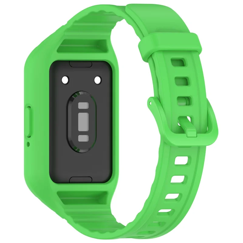For Samsung Galaxy Fit3 Integrated Silicone Strap with Watch Case Replacement Wrist Band - Fluorescent Green