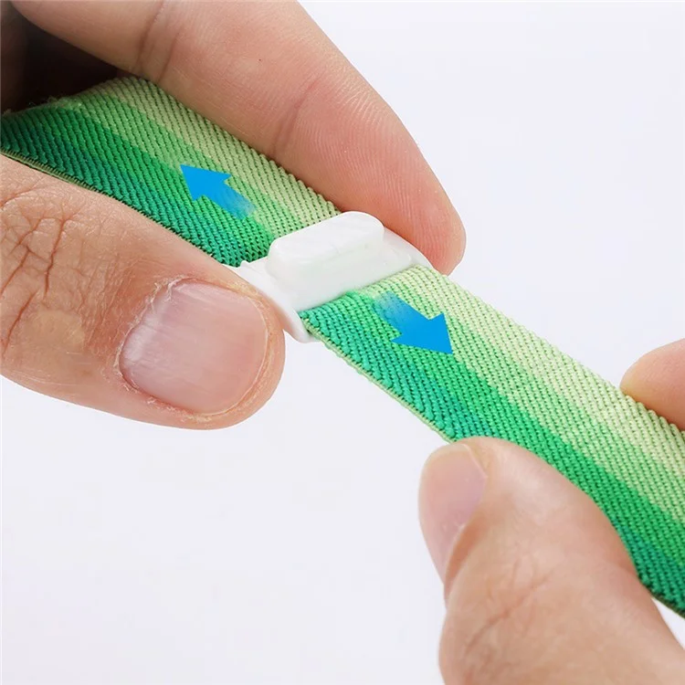 Watch Band For Apple Watch Series 10 42mm / 9 8 7 41mm / SE (2023) SE (2022) SE 6 5 4 40mm / 3 2 1 38mm Elastic Nylon Strap - Gradient Green