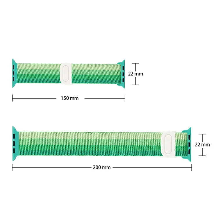 Watch Band For Apple Watch Series 10 42mm / 9 8 7 41mm / SE (2023) SE (2022) SE 6 5 4 40mm / 3 2 1 38mm Elastic Nylon Strap - Gradient Green