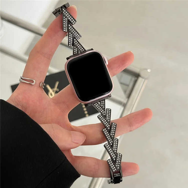 Para Apple Watch 10 46mm / Ultra 2 / Ultra 49mm / 9 8 7 45mm / SE (2023) SE (2022) SE 6 5 4 44mm / 3 2 1 42mm Zinc Alloy Watch Strap - Negro