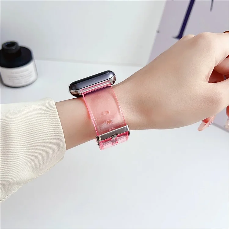 Watch Strap for Apple Watch Series 10 42mm / 9 8 7 41mm / SE (2023) SE (2022) SE 6 5 4 40mm / 3 2 1 38mm TPU Sports Wristbands - Transparent Pink