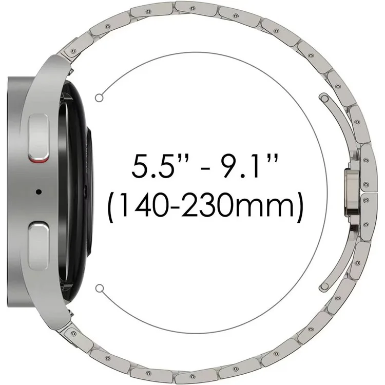 For Samsung Galaxy Watch6  /  Watch 5  /  Watch FE 40mm / Watch4 Watch Strap Stainless Steel Watchband with Butterfly Buckle - Titanium