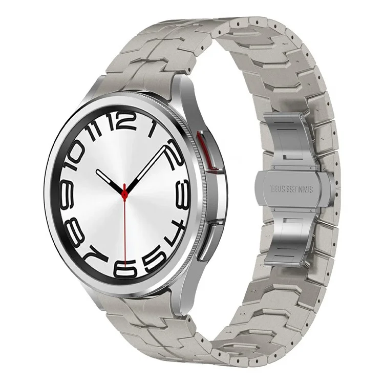 For Samsung Galaxy Watch6  /  Watch 5  /  Watch FE 40mm / Watch4 Watch Strap Stainless Steel Watchband with Butterfly Buckle - Titanium