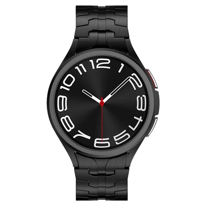 Pour Samsung Galaxy Watch FE 40mm / Watch6 / Watch6 Classic / Watch 5 Stainless Steel Watch Strap Butterfly Buckle Wrist Band - Noir