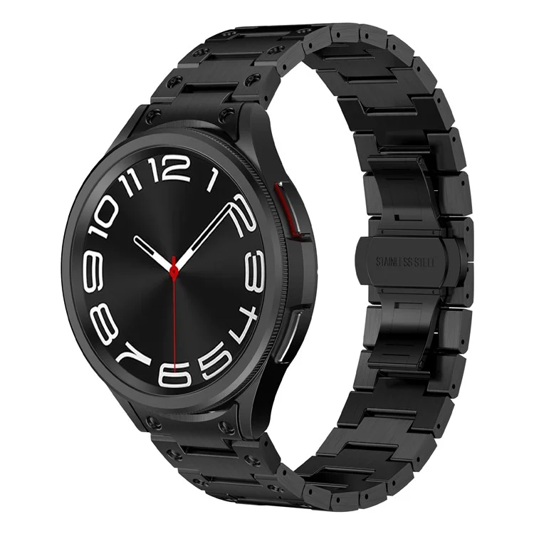 For Samsung Galaxy Watch FE 40mm / Watch6 / Watch6 Classic / Watch 5 Watchband Stainless Steel Watch Strap Replacement - Black