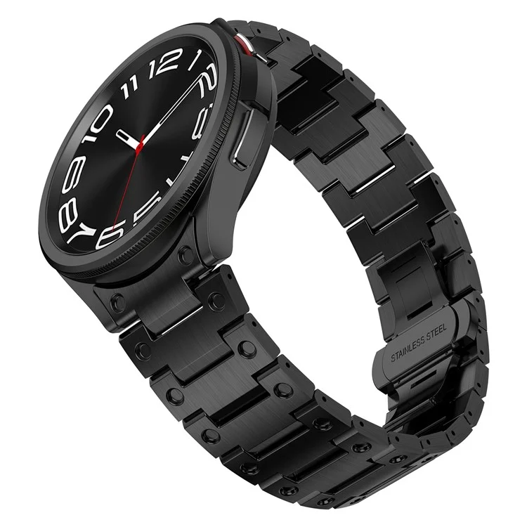 For Samsung Galaxy Watch FE 40mm / Watch6 / Watch6 Classic / Watch 5 Watchband Stainless Steel Watch Strap Replacement - Black