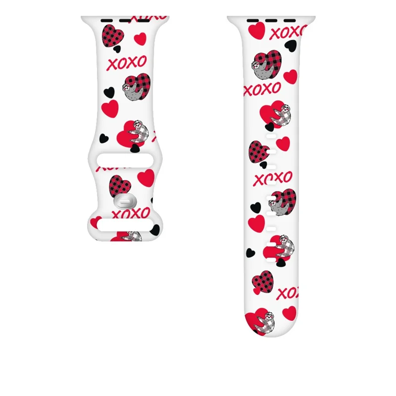 Per Apple Watch 10 46mm / Ultra 2 / Ultra 49mm / 9 8 7 45mm / SE (2023) SE (2022) SE 6 5 4 44mm / 3 2 1 42mm Pattern Cinturino in Silicone - Panda / Bianco 01