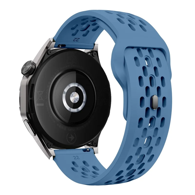 For Huawei Watch GT 4 41mm / Garmin Venu 3S / 2S 18mm Silicone Strap Hollow Watch Band - Blue