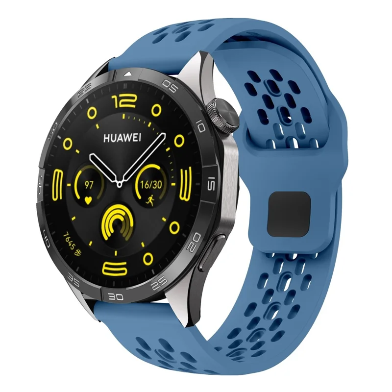 For Huawei Watch GT 4 41mm / Garmin Venu 3S / 2S 18mm Silicone Strap Hollow Watch Band - Blue