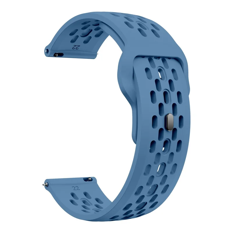 For Huawei Watch GT 4 41mm / Garmin Venu 3S / 2S 18mm Silicone Strap Hollow Watch Band - Blue