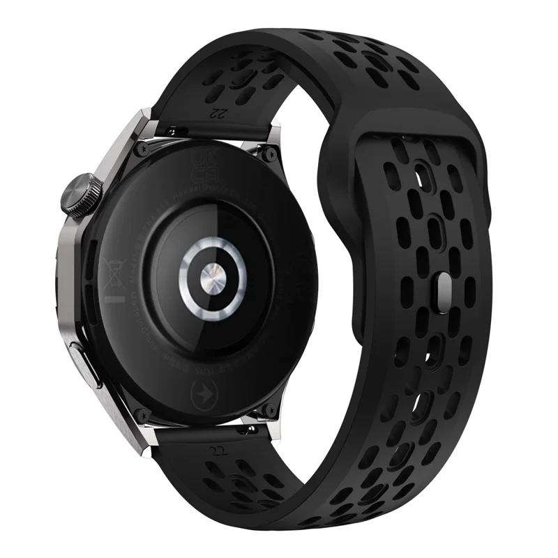 Para Huawei Watch GT 4 41mm / Garmin Venu 3S / 2S 18mm Correa de Silicona Hueca - Negro