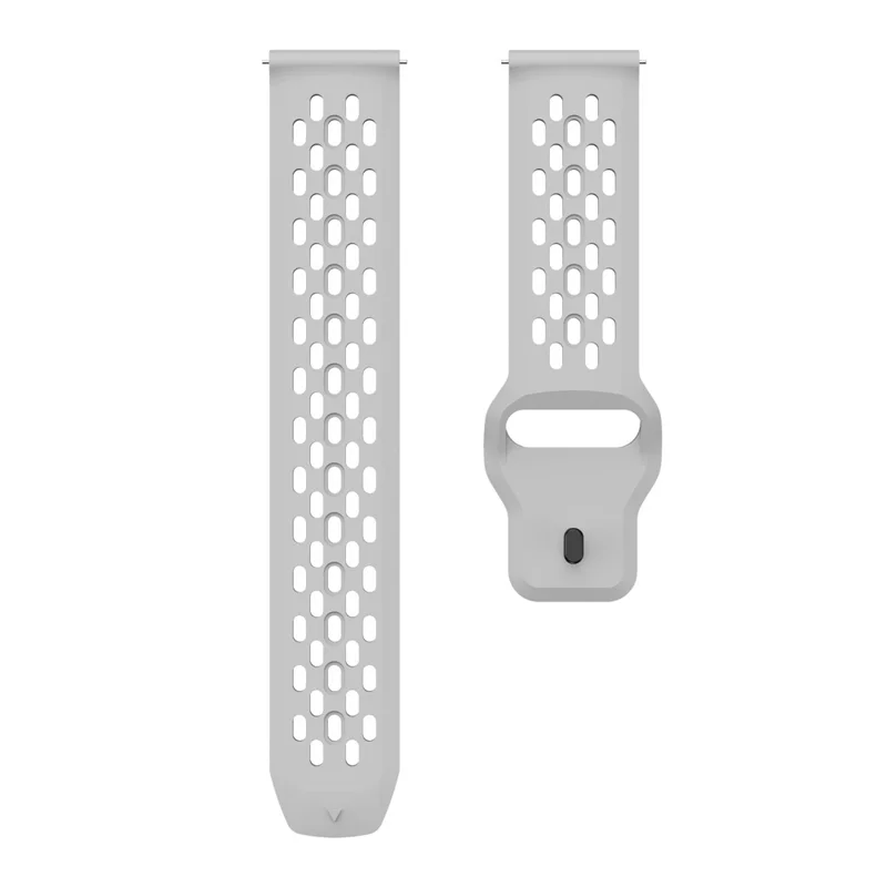 For Huawei Watch GT 4 41mm / Garmin Venu 3S / 2S 18mm Silicone Strap Hollow Watch Band - Light Grey