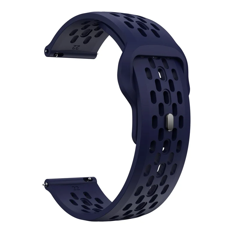 For Garmin vivoactive 5 / Venu 2 Plus Silicone Watch Band 20mm Hollow Adjustable Strap - Midnight Blue