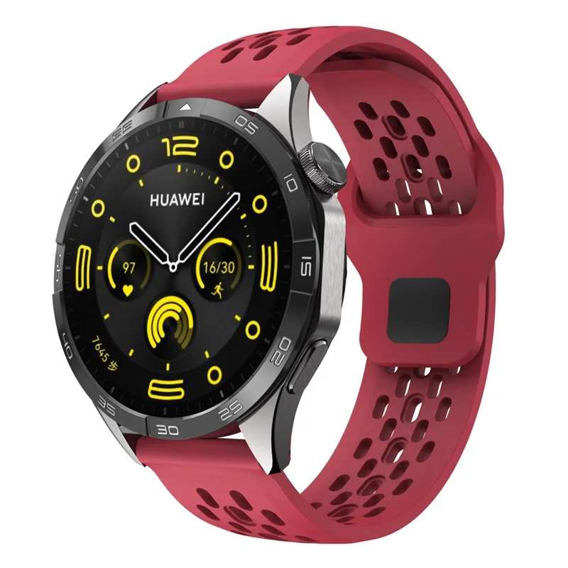 For Garmin vivoactive 5 / Venu 2 Plus Silicone Watch Band 20mm Hollow Adjustable Strap - Red