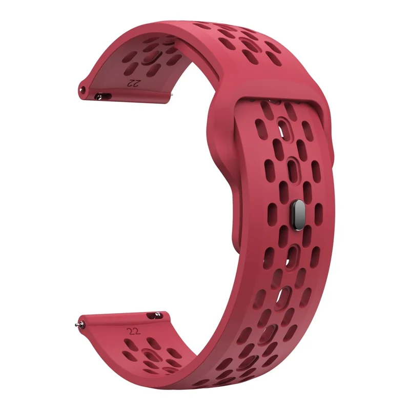 For Garmin vivoactive 5 / Venu 2 Plus Silicone Watch Band 20mm Hollow Adjustable Strap - Red