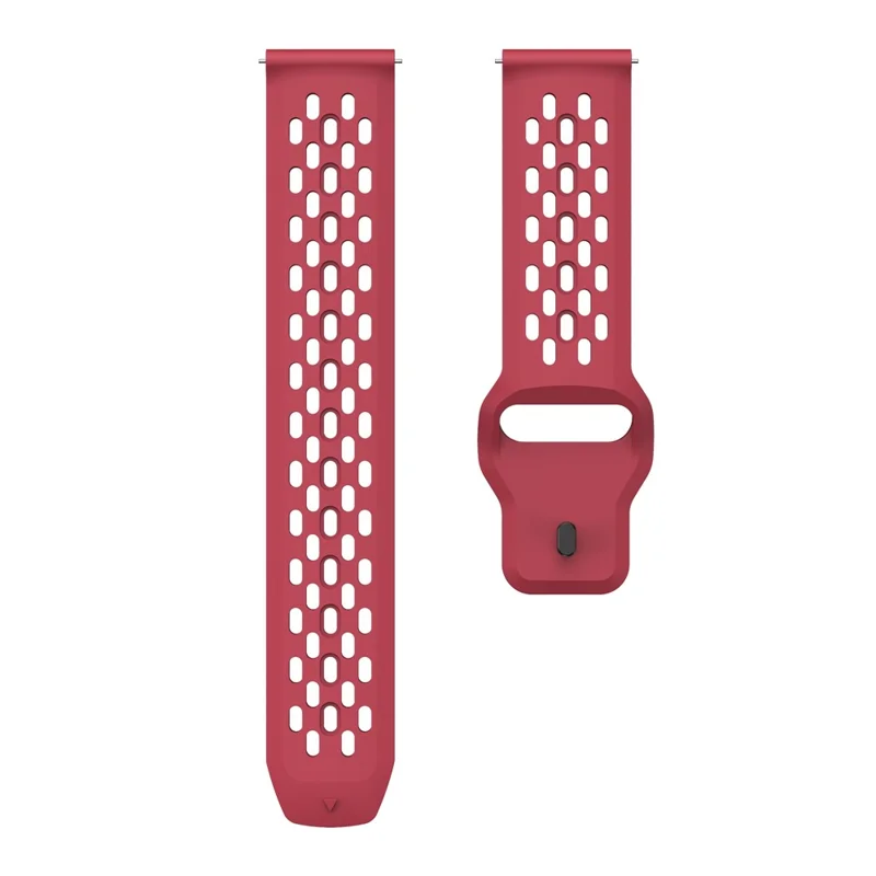 For Garmin vivoactive 5 / Venu 2 Plus Silicone Watch Band 20mm Hollow Adjustable Strap - Red