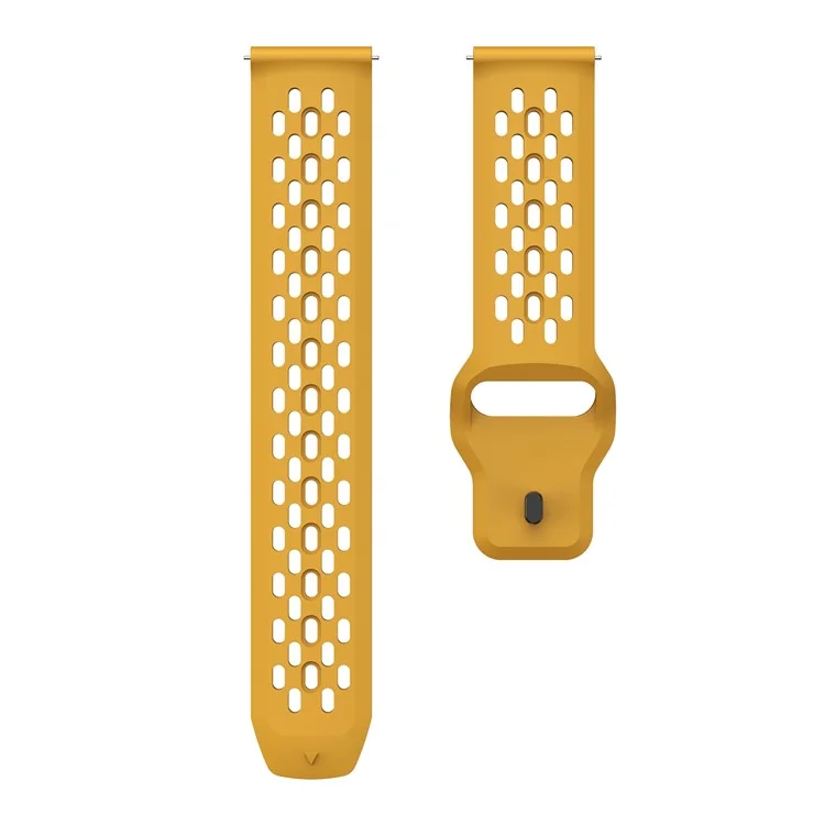 Para Garmin Venu 3 / Venu 2 / Vivoactive 4 22mm Correa de Reloj Hueca de Silicona Banda de Muñeca de Repuesto - Amarillo Oscuro