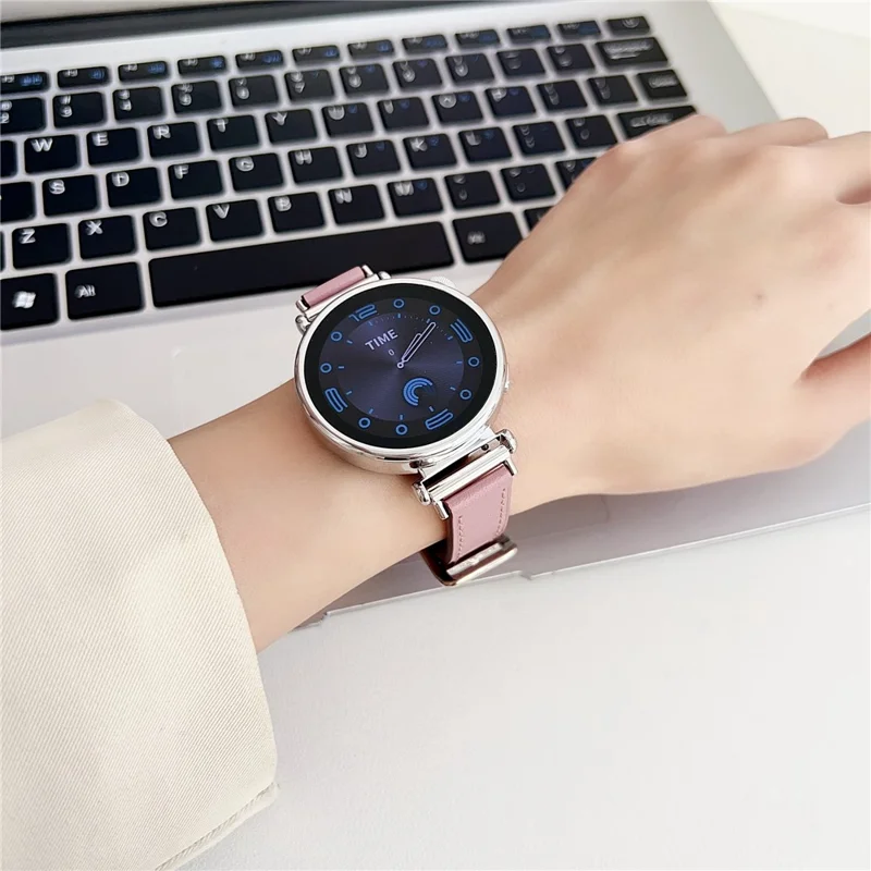 Per Garmin Venu 3S / Forerunner 265S / Xiaomi Mi Watch 18mm Cinturino per orologio in pelle PU - Rosa