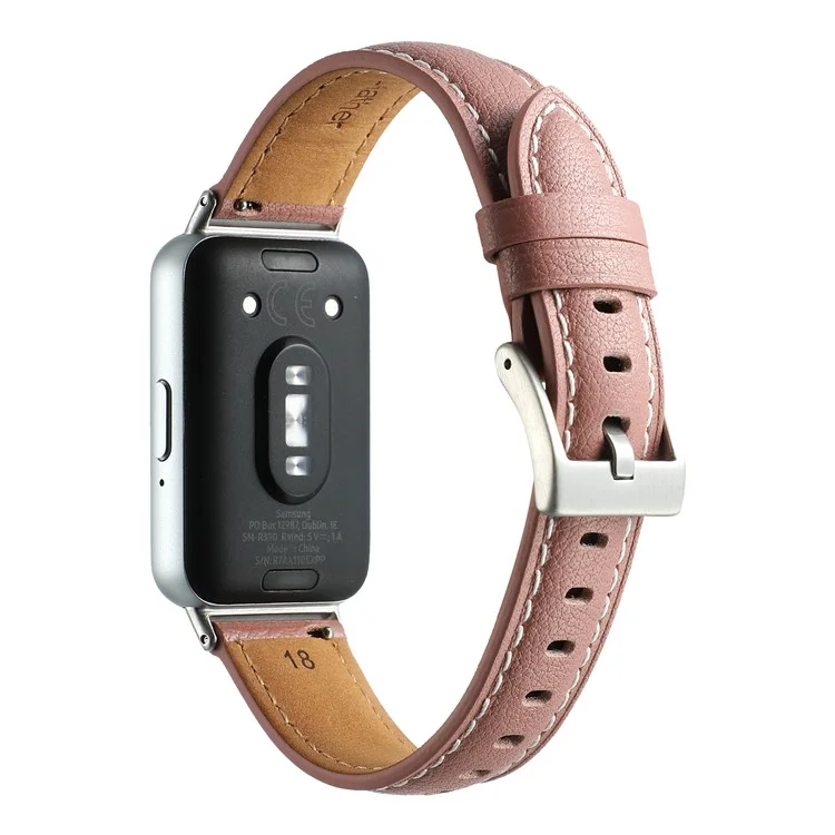 Para Samsung Galaxy Fit3 Correa de Reloj de Cuero de Vaca de Repuesto - Rosa Profundo