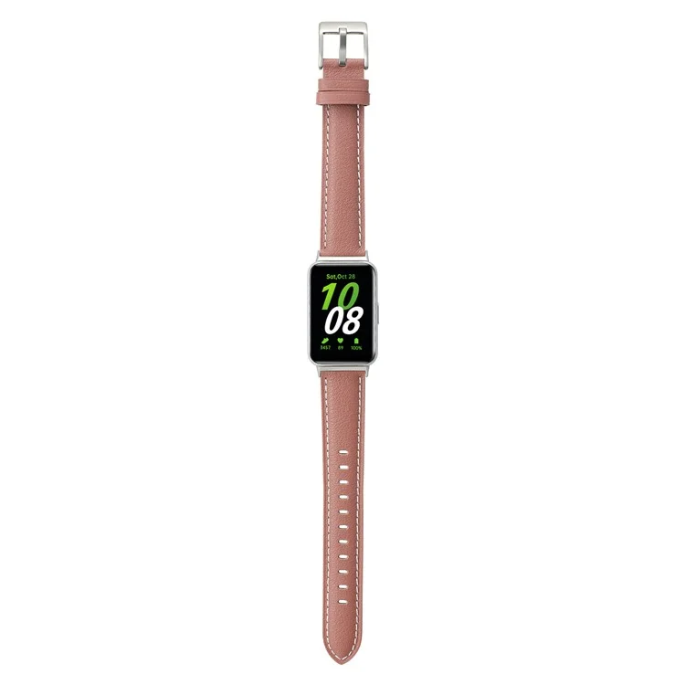 Para Samsung Galaxy Fit3 Correa de Reloj de Cuero de Vaca de Repuesto - Rosa Profundo