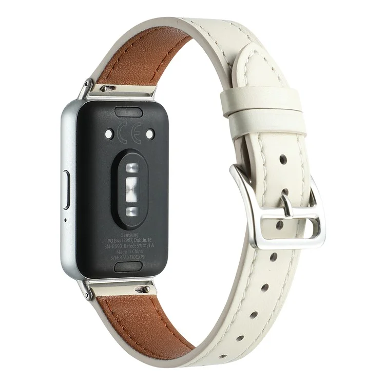 Para Samsung Galaxy Fit3 Genuine Leather Watch Strap Band Replacement - Beige
