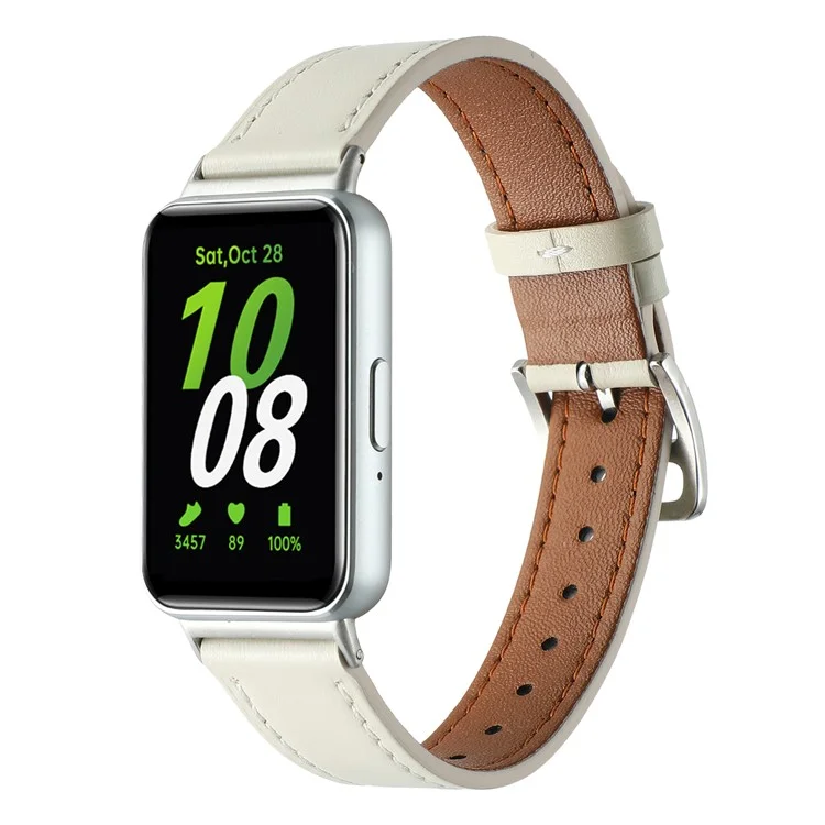Para Samsung Galaxy Fit3 Genuine Leather Watch Strap Band Replacement - Beige