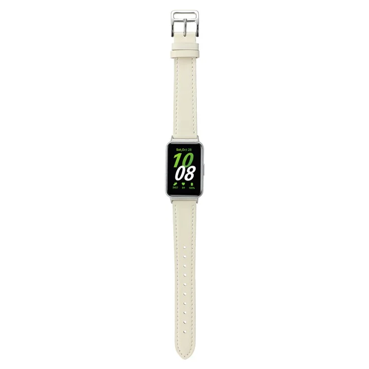 Para Samsung Galaxy Fit3 Genuine Leather Watch Strap Band Replacement - Beige