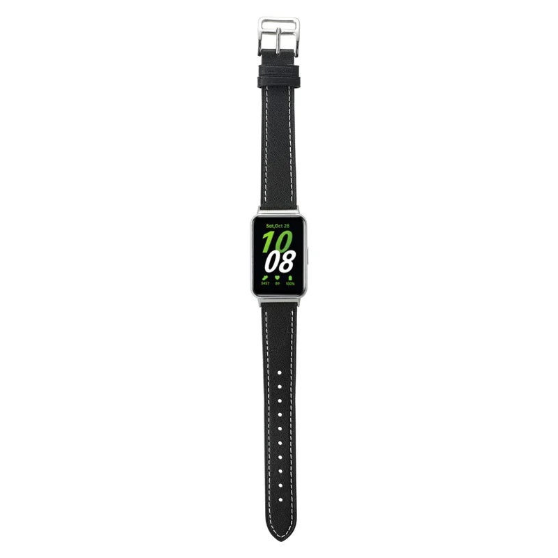 For Samsung Galaxy Fit3 Genuine Leather Watch Strap Band Replacement - Black