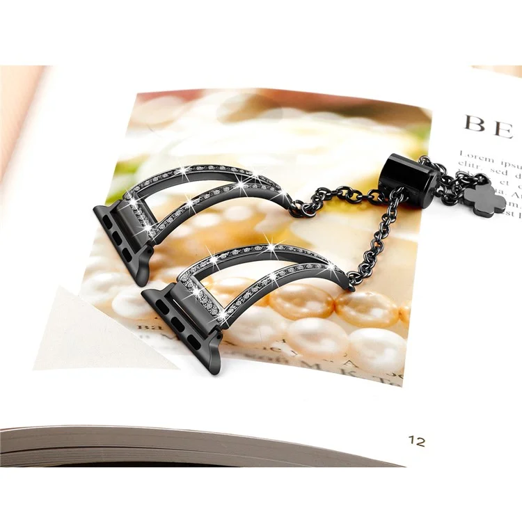 Para Apple Watch 10 46mm / Ultra 2 / Ultra 49mm / 9 8 7 45mm / SE (2023) SE (2022) SE 6 5 4 44mm / 3 2 1 42mm Hollow Triangle Slider Bracelet - Negro