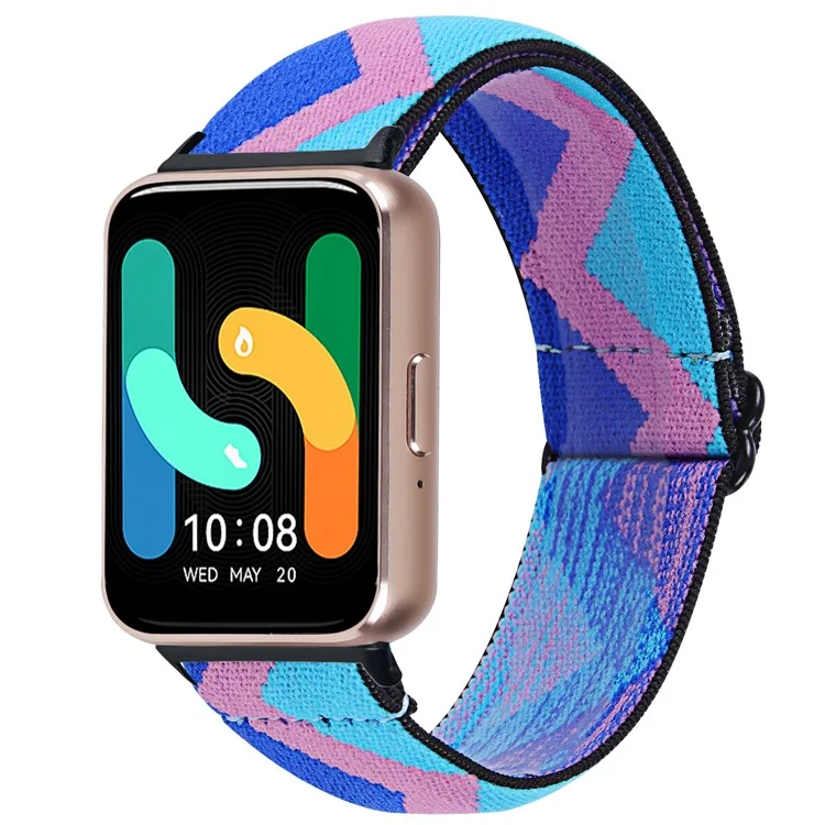 Для Samsung Galaxy Fit3 SM-R390 Эластичный ремешок для запястья с узором Watch Strap (черная пряжка) - 1