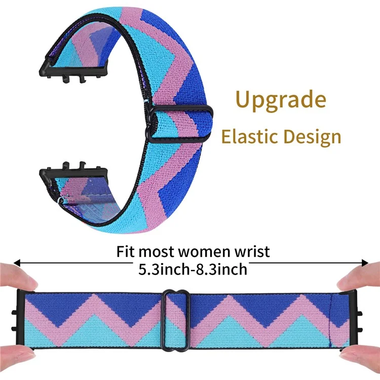 Для Samsung Galaxy Fit3 SM-R390 Эластичный ремешок для запястья с узором Watch Strap (черная пряжка) - 1
