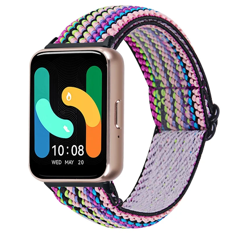 For Samsung Galaxy Fit3 SM-R390 Elastic Wrist Band Pattern Design Watch Strap (Black Buckle) - 9
