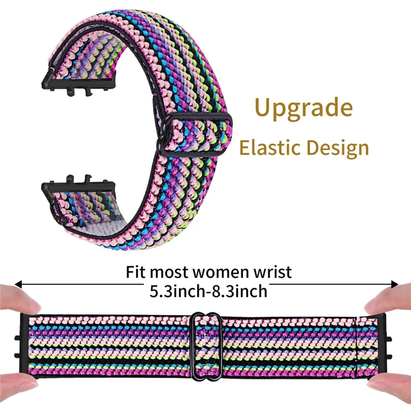For Samsung Galaxy Fit3 SM-R390 Elastic Wrist Band Pattern Design Watch Strap (Black Buckle) - 9