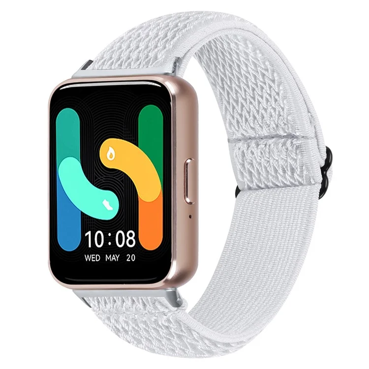 Para Samsung Galaxy Fit3 SM-R390 Correa de reloj tejida Correa ajustable de la muñeca con conector plateado - Blanco