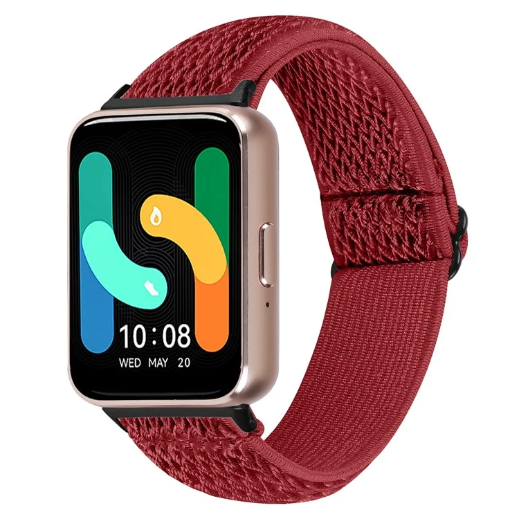 Per Samsung Galaxy Fit3 SM-R390 Cinturino Intrecciato per Orologio, Connettore Nero - Rosso