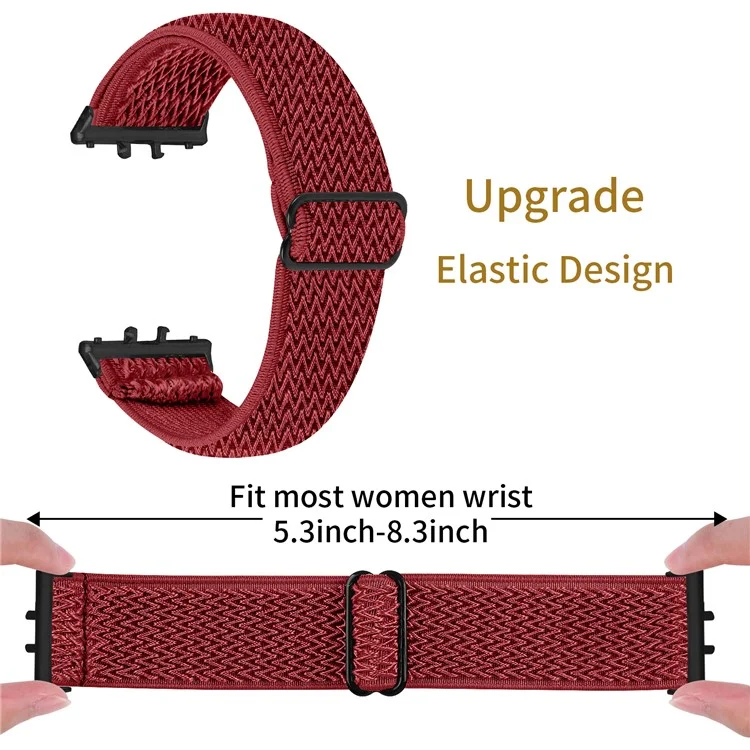 Per Samsung Galaxy Fit3 SM-R390 Cinturino Intrecciato per Orologio, Connettore Nero - Rosso