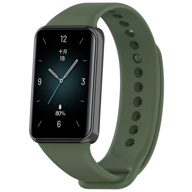 For Honor Band 9 Watch Band Soft TPU Adjustable Wrist Strap - Dark Green