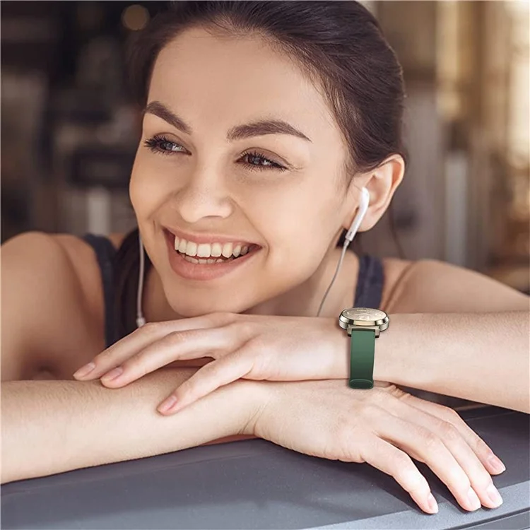 Para Garmin Lily Silicone Watch Strap Adjustable Wrist Band Replacement - Midnight Green