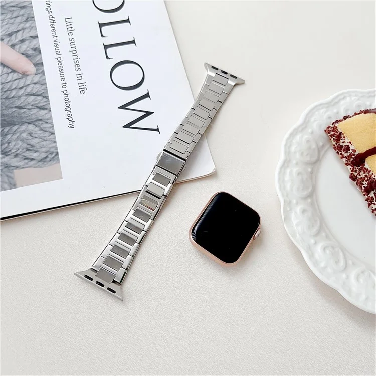 For Apple Watch 10 46mm / Ultra 2 / Ultra 49mm / 9 8 7 45mm / SE (2023) SE (2022) SE 6 5 4 44mm / 3 2 1 42mm Stainless Steel Band Watch Strap