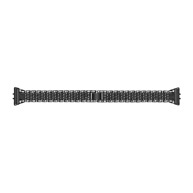 Per Samsung Galaxy Fit3 SM-R390 Watch Band 5.2"-8.6" Cinturino Regolabile con Brillantini Lucidi - Nero