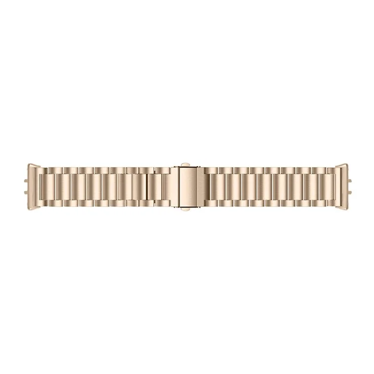 For Samsung Galaxy Fit3 SM-R390 Stainless Steel 3 Beads Wrist Band Replacement Smartwatch Strap - Gold