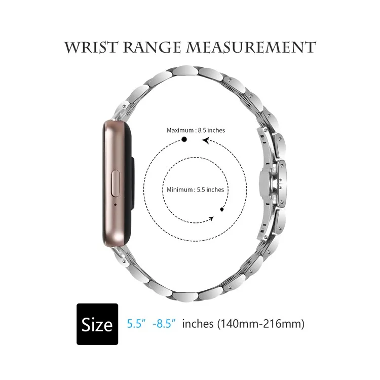 Для Samsung Galaxy Fit3 SM-R390 Watch Strap Высокопрочный стальной браслет - Серебро+Золото