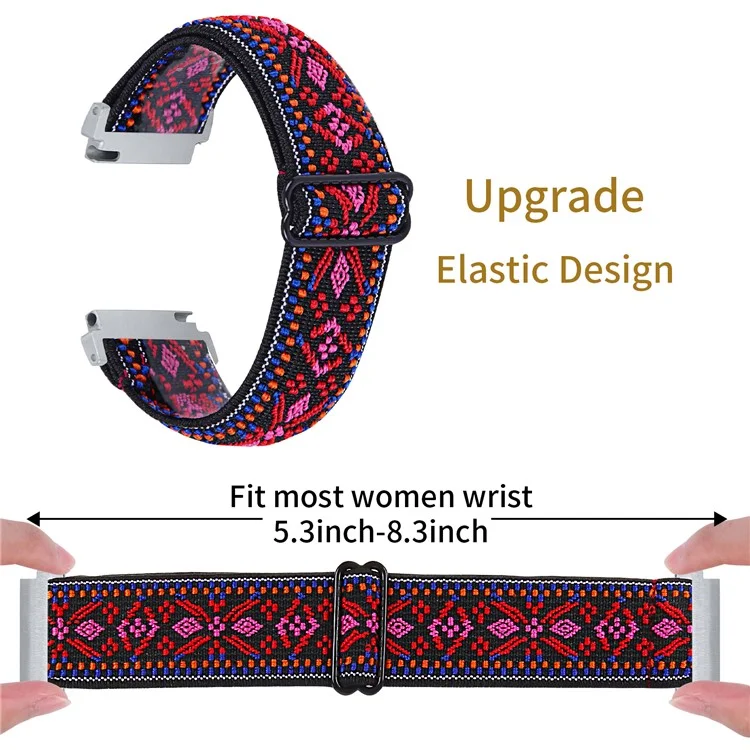 For Verizon Gizmo Watch 3 Elastic Nylon Strap Stylish Pattern Smartwatch Band - Style G