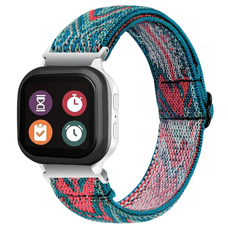 For Verizon Gizmo Watch 3 Elastic Nylon Strap Stylish Pattern Smartwatch Band - Style K