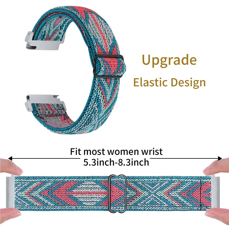 For Verizon Gizmo Watch 3 Elastic Nylon Strap Stylish Pattern Smartwatch Band - Style K